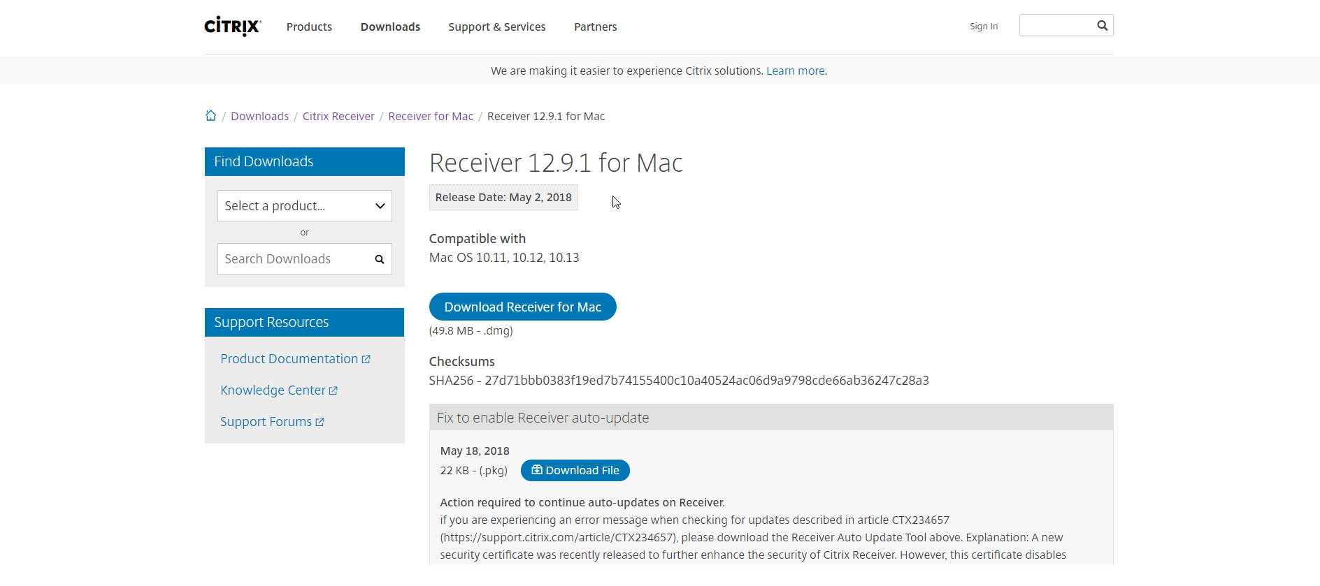 Receiver 12.8.1 for mac